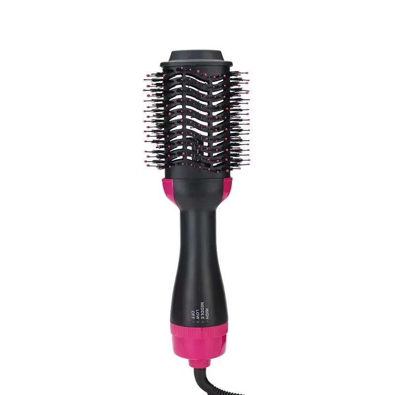 Hot Air Brush Multifunctional Hair Dryer Hair Straightener Curler Comb Replaceable Hair Salon Styler Curler Brush